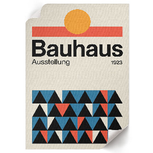 Vintage Bauhaus-geometria poszter