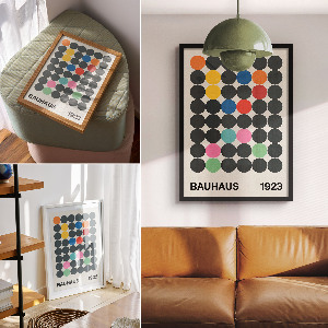 Retro plakát Abstrakce Bauhausu