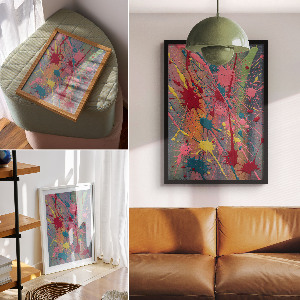 Retro plakát Barevné skvrny