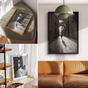 Poszter kép Černá a bílá ulice