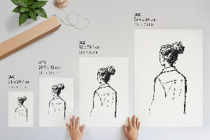 Poszter kép Pohled na postavu zezadu