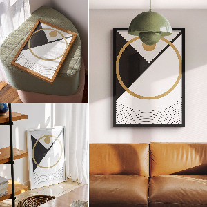 Retro plakát Geometrická kompozice