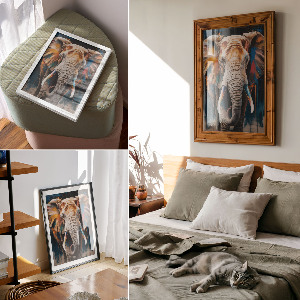 Retro poszter Slon v barvách