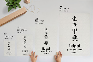 Retro plakát Japonská typografie