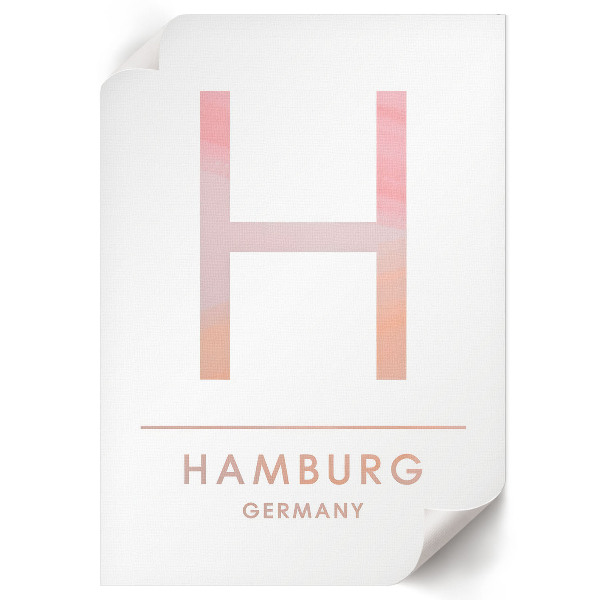 Vintage poszter H je pro Hamburk