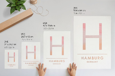 Vintage poszter H je pro Hamburk