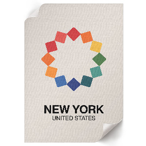 Retro poszter New York illusztrációval