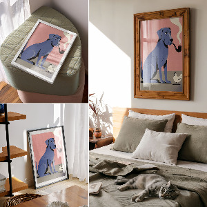 Retro plakát Pes a kuře