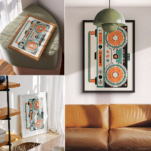 Poszter kép Retro boombox