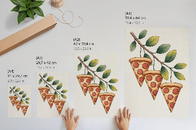 Retro plakát Pizza na větvi