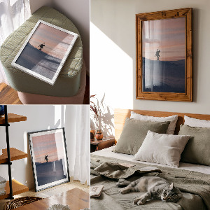 Retro poszter Zimní západ slunce