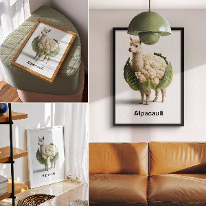 Retro poszter Alpaka květák