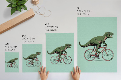 Vintage poszter Dinosaurus na kole