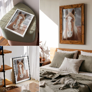 Retro poszter Kůň v zimě