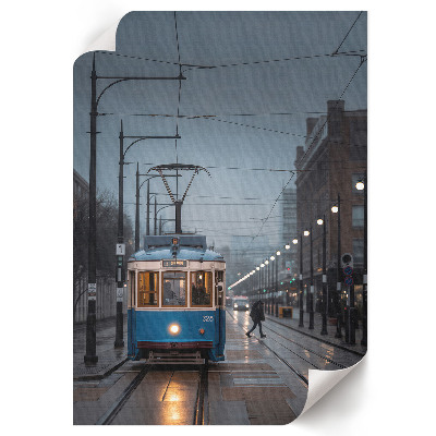 Retro plakát Modrá tramvaj