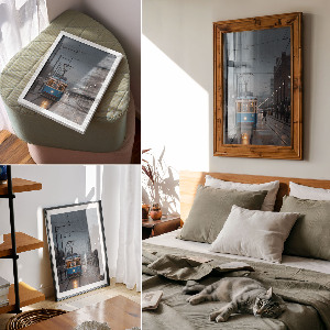 Retro plakát Modrá tramvaj