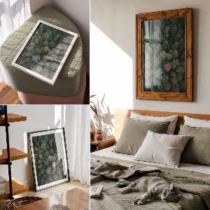 Retro plakát Les shora