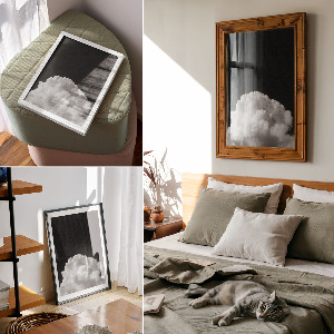 Retro plakát Mraky v černé