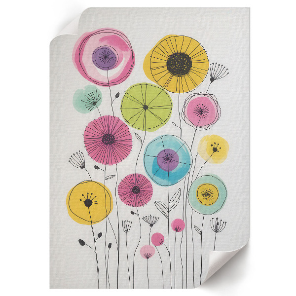 Retro poszter Barevné květiny