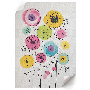 Retro poszter Barevné květiny