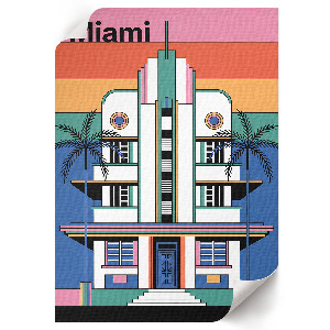Poszter az Art Deco stílusban, Miami témájával