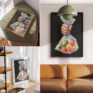 Retro plakát Ovoce v sáčku