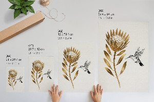 Retro plakát Kolibřík a květina