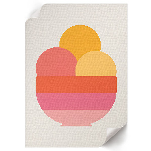 Retro poszter a minimalista fagylaltmotívummal