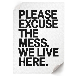 Retro plakát Bydlíme tady