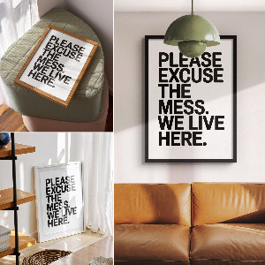 Retro plakát Bydlíme tady