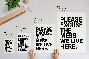 Retro plakát Bydlíme tady