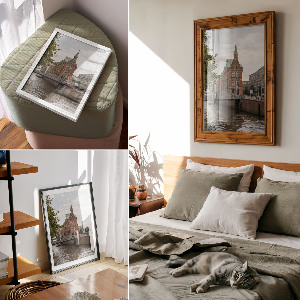 Retro poszter Město a řeka