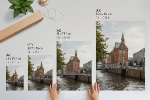 Retro poszter Město a řeka