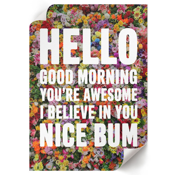 Retro plakát Motivace v květinách