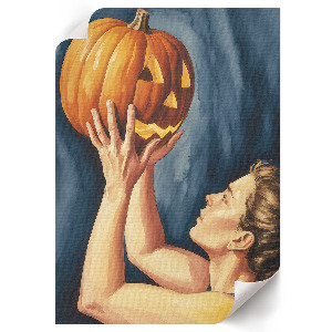 Retro plakát halloween tök motívummal