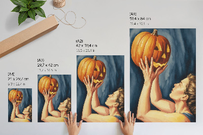 Retro plakát Halloweenská dýně