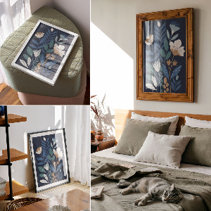 Poszter kép Květy a listy