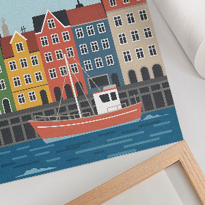 Retro plakát Přístavní město