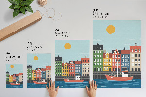 Retro plakát Přístavní město