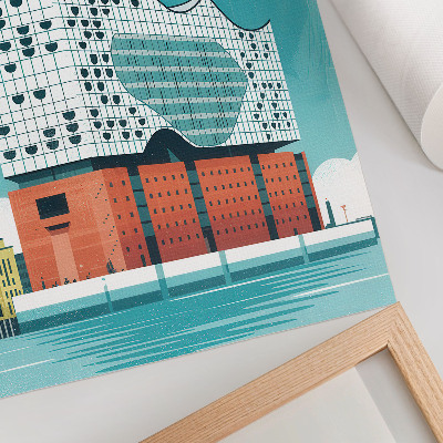 Retro poszter Hamburská ilustrace