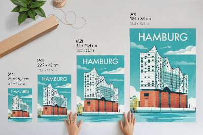 Retro poszter Hamburská ilustrace