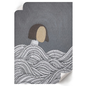 Vintage poszter Postava ve vlnách