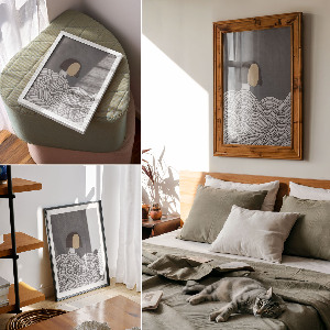 Vintage poszter Postava ve vlnách