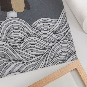 Vintage poszter Postava ve vlnách