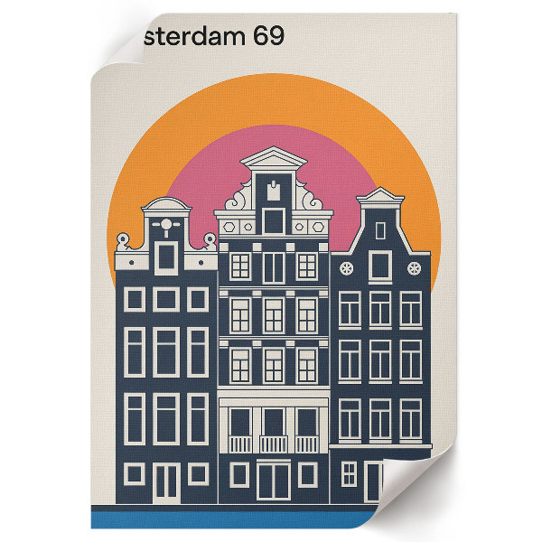 Retro poszter Činžovní domy v Amsterdamu