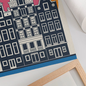 Retro poszter Činžovní domy v Amsterdamu