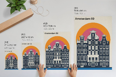 Retro poszter Činžovní domy v Amsterdamu