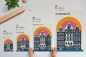 Retro poszter Činžovní domy v Amsterdamu