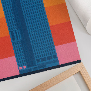 Retro plakát Abstraktní město