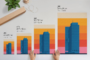 Retro plakát Abstraktní město